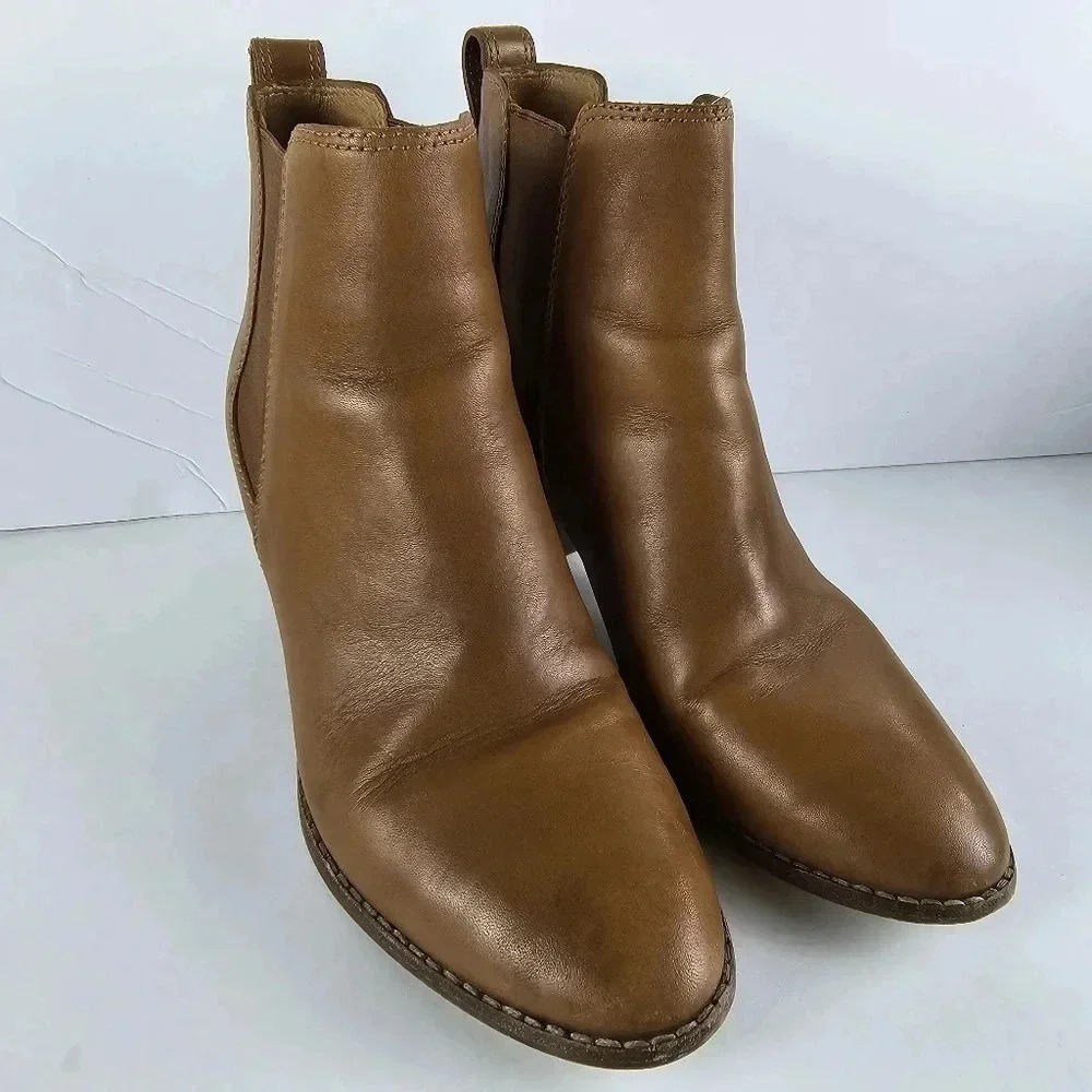 Madewell Regan pull on boot in Saddle brown Booties Short Heeled - Picture 2 of 14